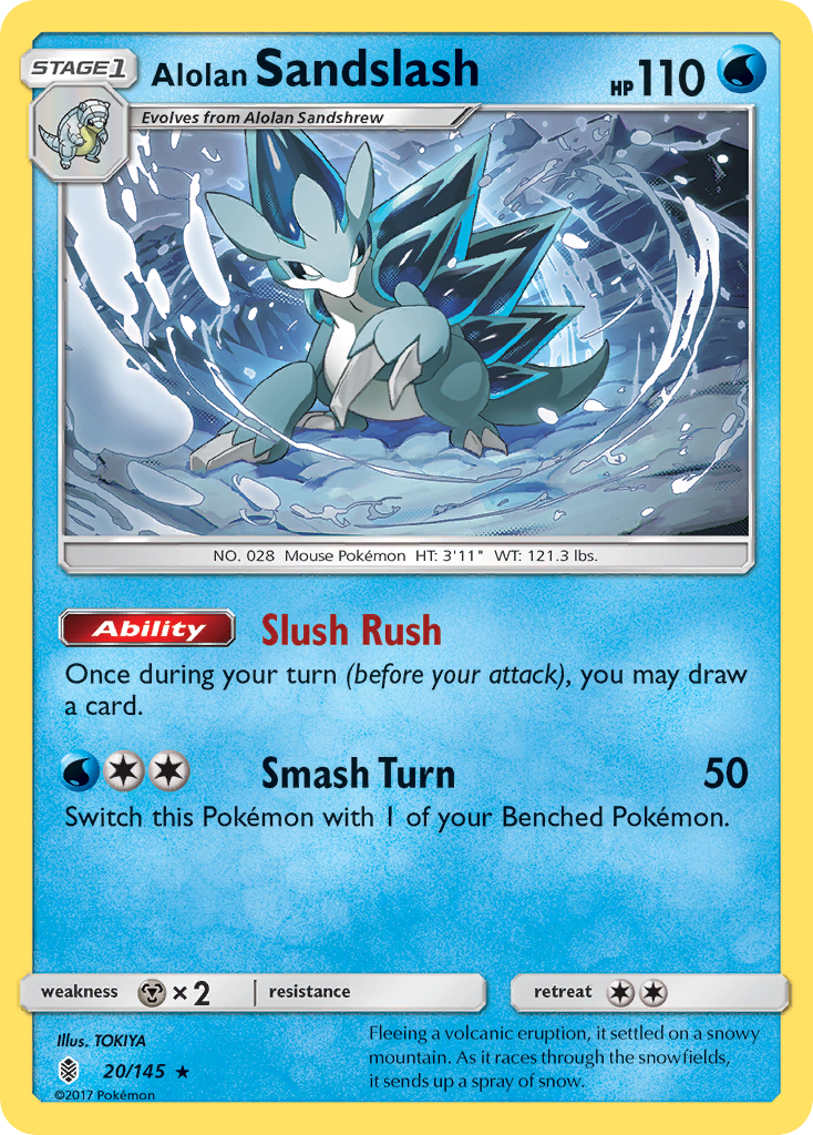 Alolan Sandslash 20/145 Rare | Guardians Rising | Pokemon Card