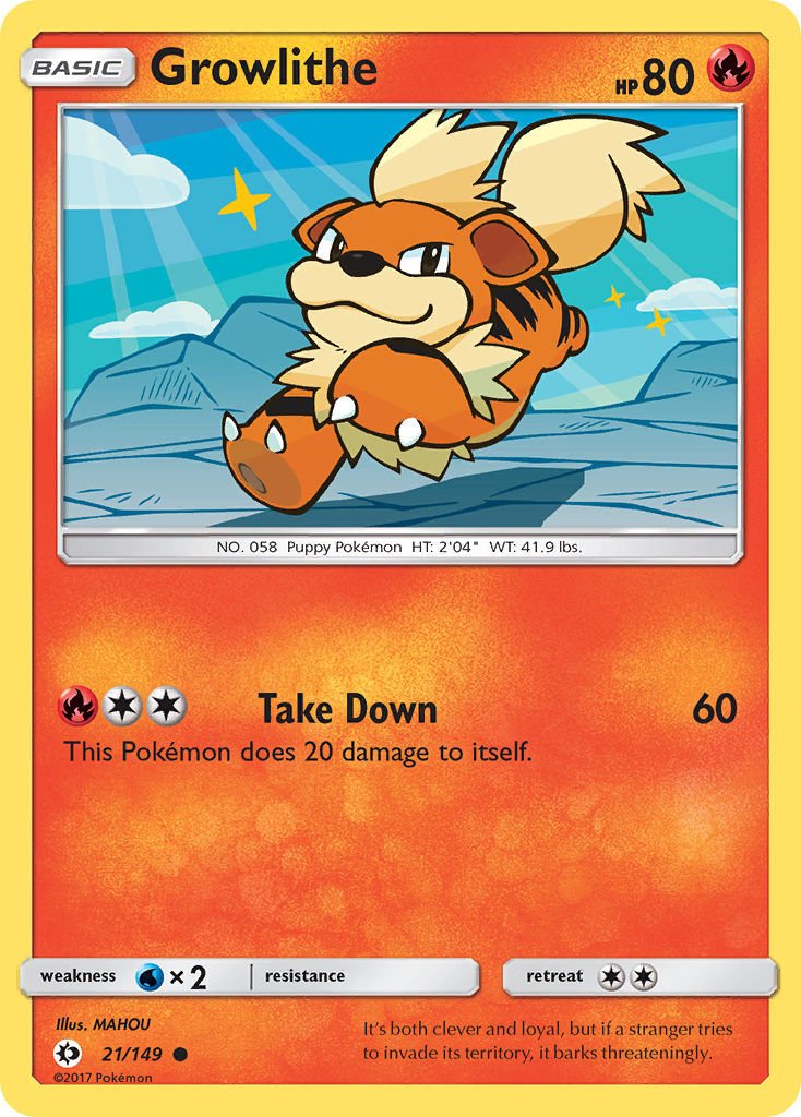 Growlithe 21/149 Common | Sun & Moon | Pokemon Card