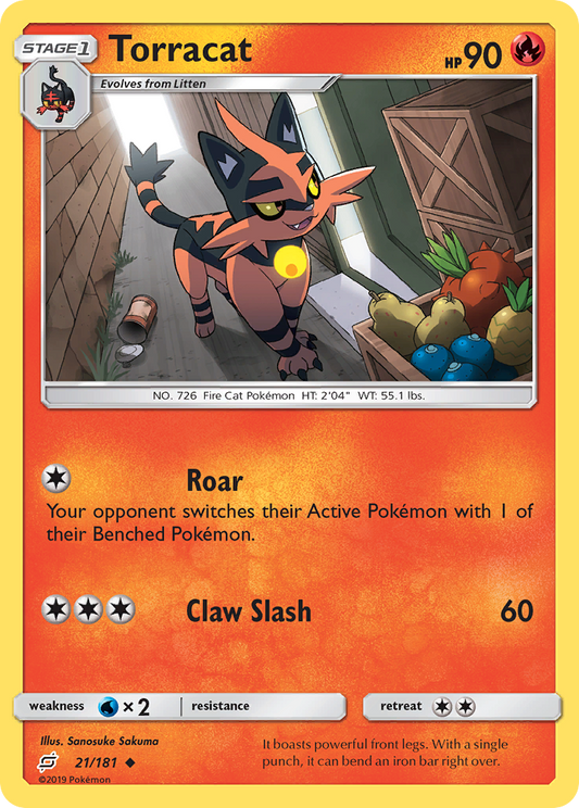 Torracat 21/181 Uncommon | Team Up | Pokemon Card