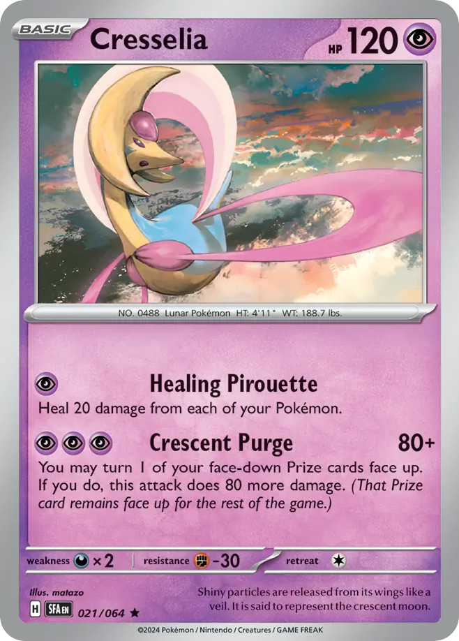 Cresselia 21/64 Rare Holo | Shrouded Fable | Pokemon Card