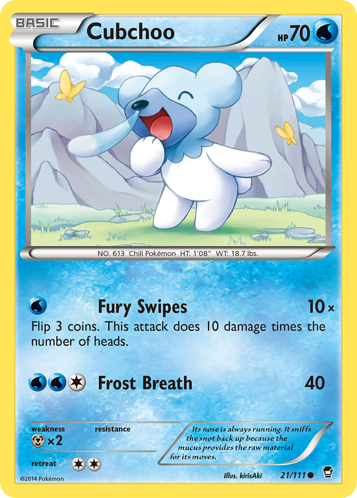 Cubchoo 21/111 Common | Furious Fists | Pokemon Card