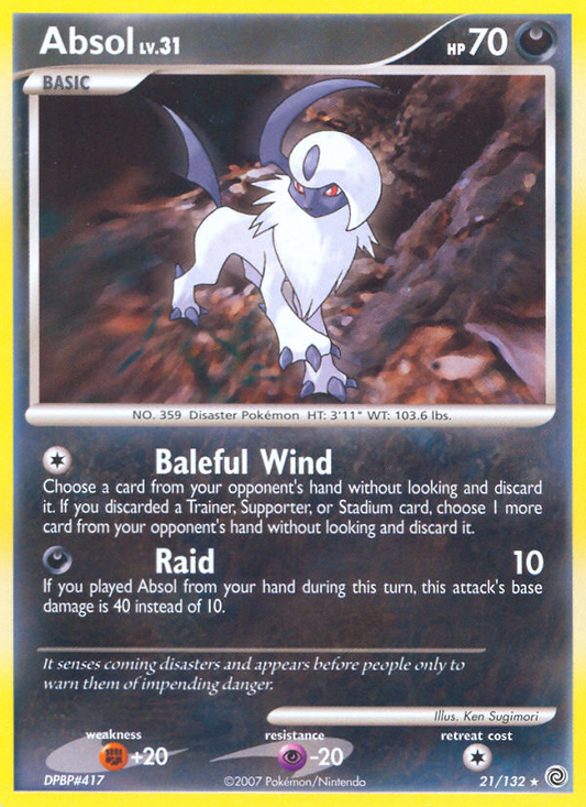 Absol 21/132 Rare | Secret Wonders | Pokemon Card