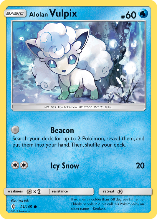 Alolan Vulpix 21/145 Common | Guardians Rising | Pokemon Card