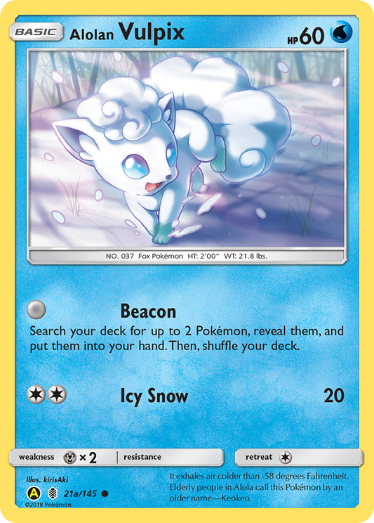 Alolan Vulpix 21a/145 Common | Guardians Rising | Pokemon Card