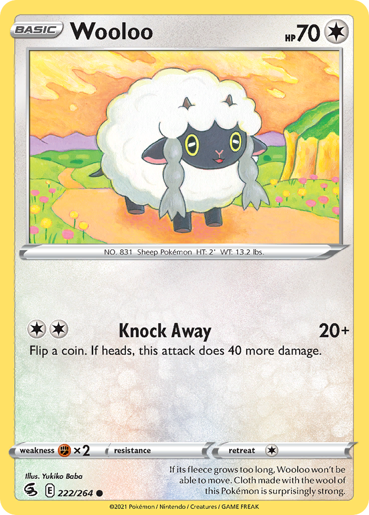 Wooloo 222/264 Common | Fusion Strike | Pokemon Card