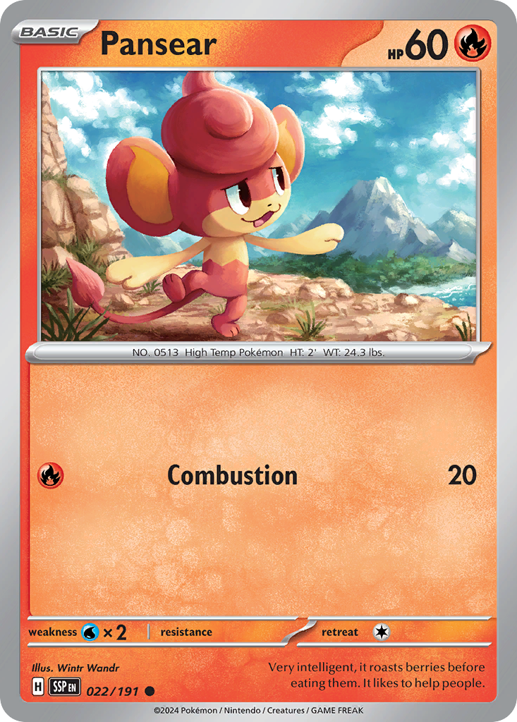 Pansear 22/191 Common | Surging Sparks | Pokemon Card