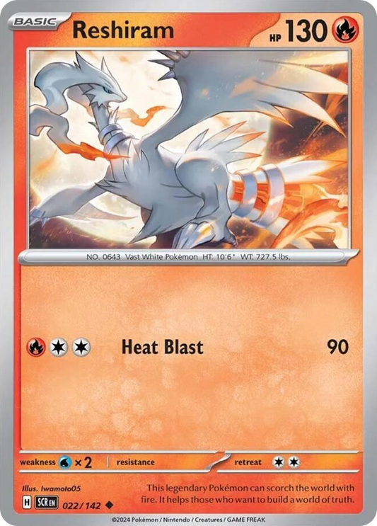 Reshiram 22/142 Uncommon | Stellar Crown | Pokemon Card