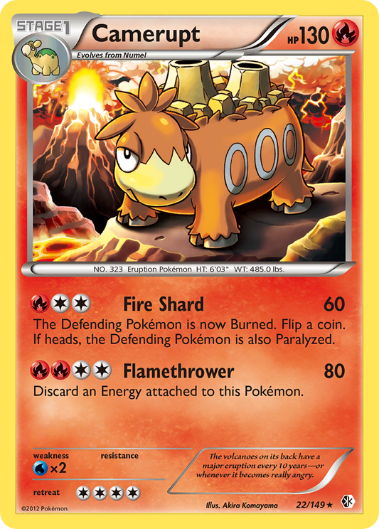 Camerupt 22/149 Rare | Boundaries Crossed | Pokemon Card