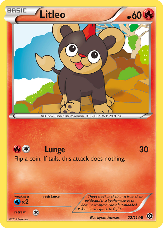 Litleo 22/114 Common | Steam Siege | Pokemon Card