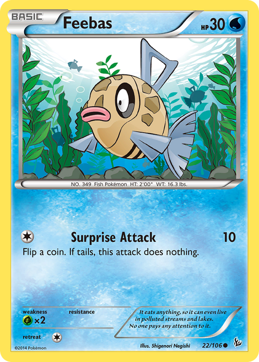 Feebas 22/106 Common | Flashfire | Pokemon Card