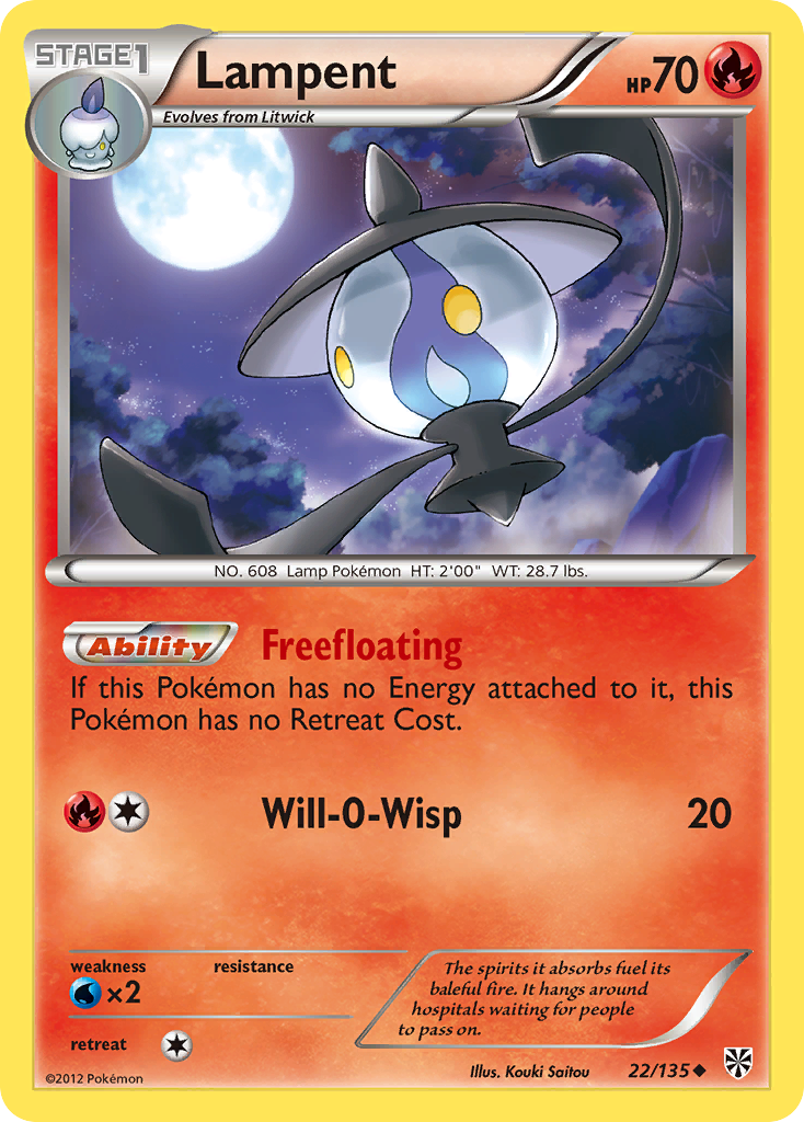 Lampent 22/135 Uncommon | Plasma Storm | Pokemon Card