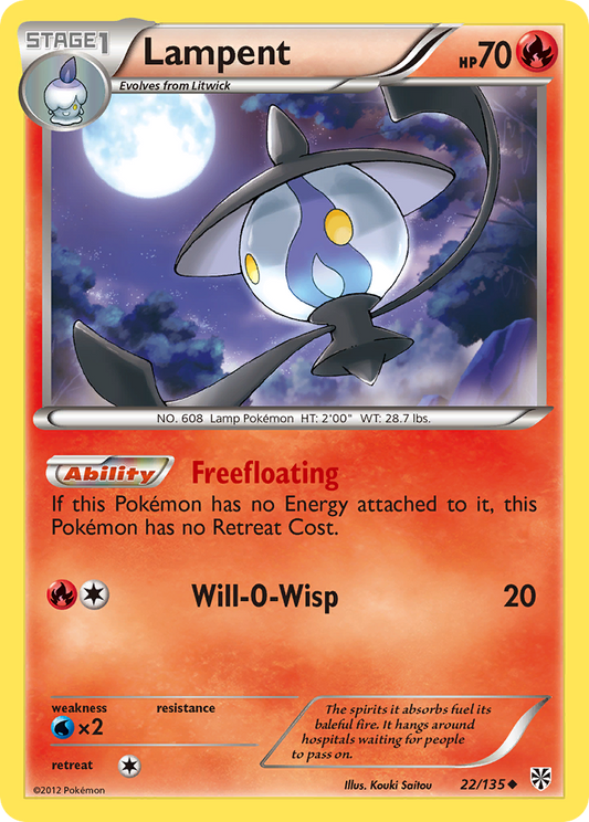 Lampent 22/135 Uncommon | Plasma Storm | Pokemon Card