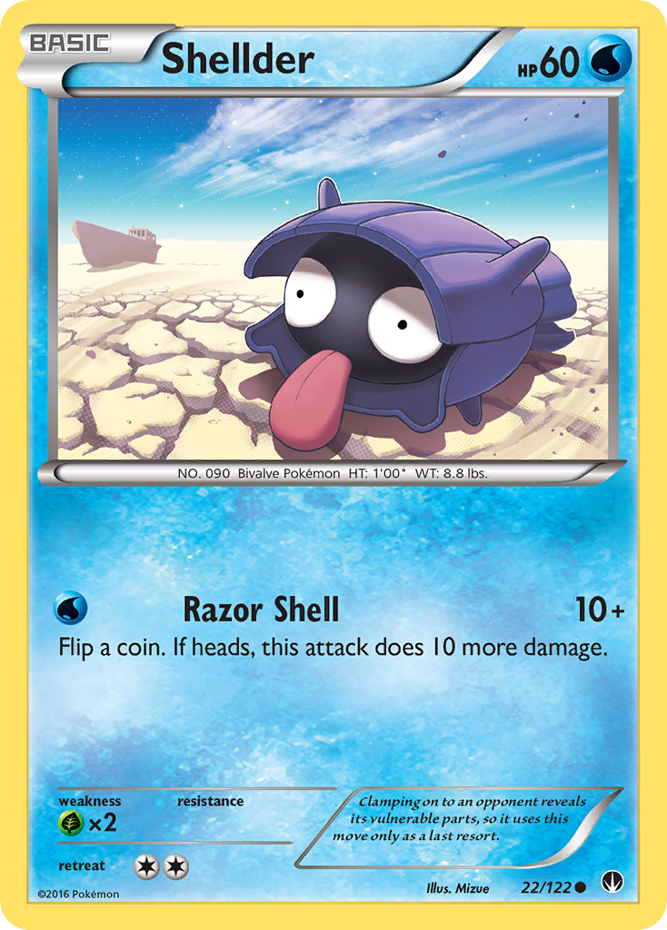 Shellder 22/122 Common | BREAKpoint | Pokemon Card