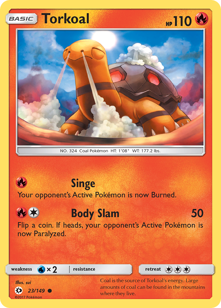 Torkoal 23/149 Common | Sun & Moon | Pokemon Card