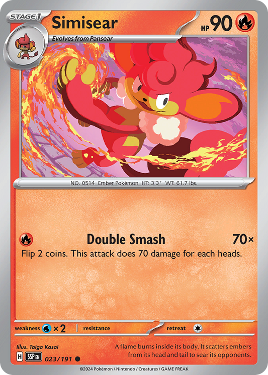 Simisear 23/191 Common | Surging Sparks | Pokemon Card