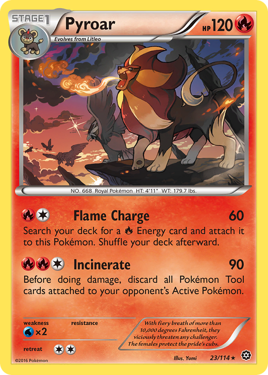 Pyroar 23/114 Rare | Steam Siege | Pokemon Card