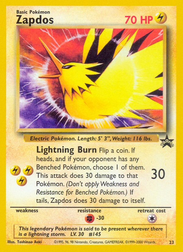 Zapdos 23/53 Promo | Wizards Black Star Promos | Pokemon Card