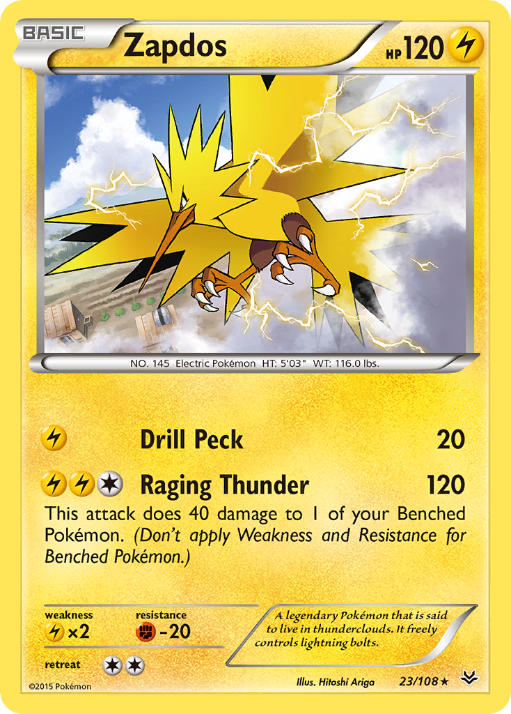 Zapdos 23/108 Rare | Roaring Skies | Pokemon Card