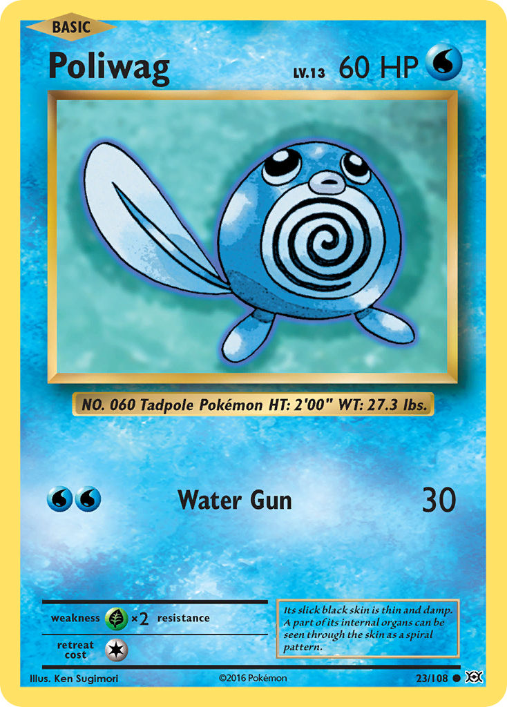 Poliwag 23/108 Common | Evolutions | Pokemon Card