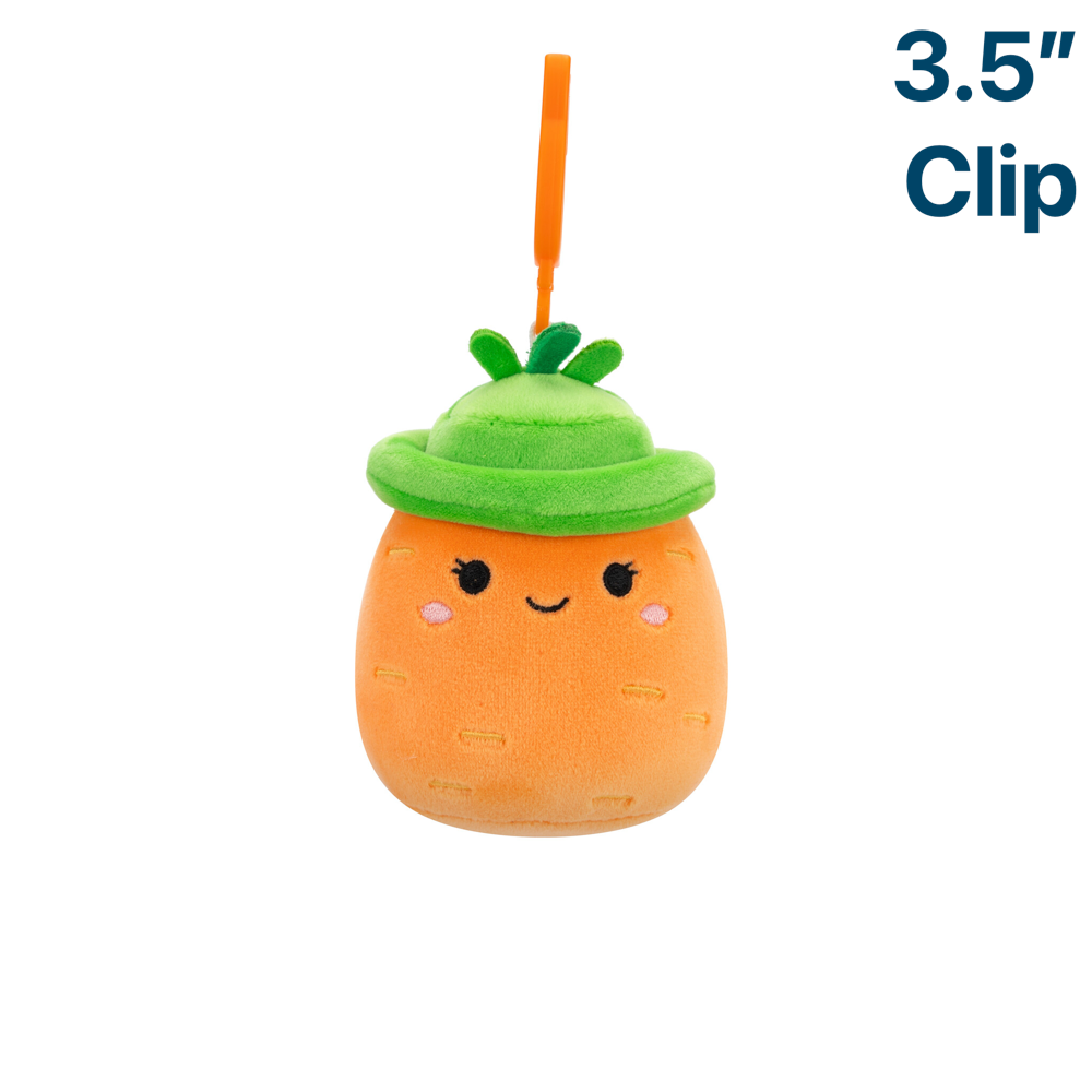 Caroleena Carrot Hat Easter 2025 ~ 3.5" Clip On Squishmallow Plush