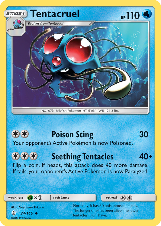 Tentacruel 24/145 Uncommon | Guardians Rising | Pokemon Card