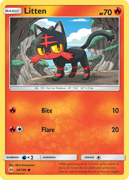 Litten 24/149 Common | Sun & Moon | Pokemon Card