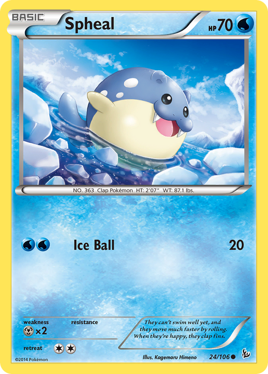 Spheal 24/106 Common | Flashfire | Pokemon Card