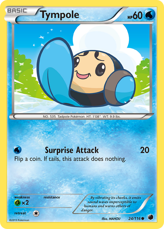 Tympole 24/116 Common | Plasma Freeze | Pokemon Card