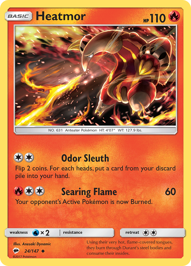 Heatmor 24/147 Uncommon | Burning Shadows | Pokemon Card