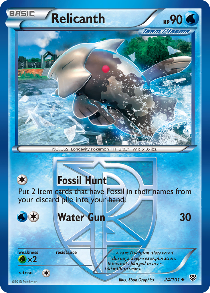 Relicanth 24/101 Uncommon | Plasma Blast | Pokemon Card