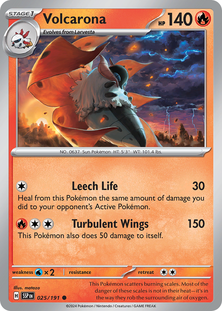 Volcarona 25/191 Common | Surging Sparks | Pokemon Card