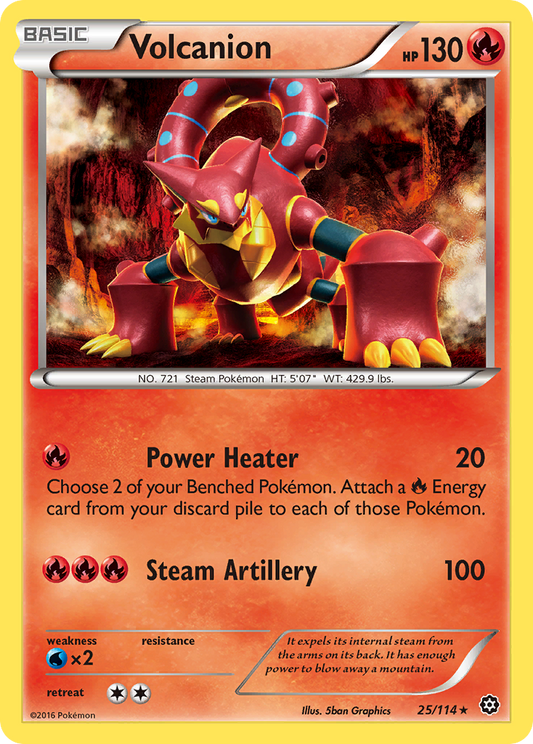 Volcanion 25/114 Rare | Steam Siege | Pokemon Card