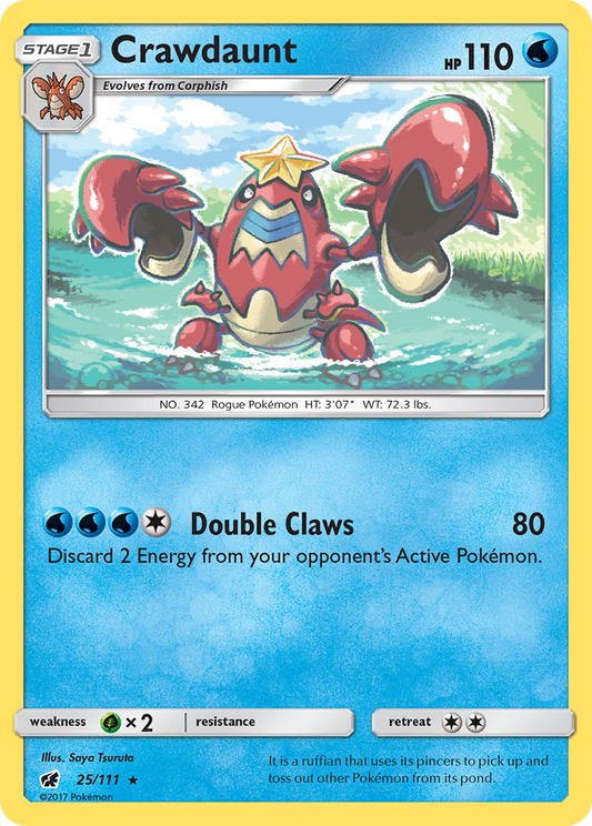 Crawdaunt 25/111 Rare | Crimson Invasion | Pokemon Card