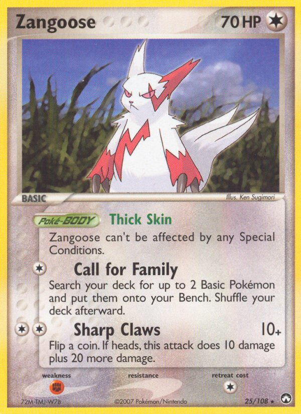 Zangoose 25/108 Rare | Power Keepers | Pokemon Card