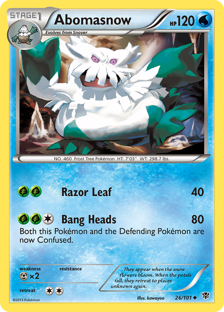 Abomasnow 26/101 Uncommon | Plasma Blast | Pokemon Card