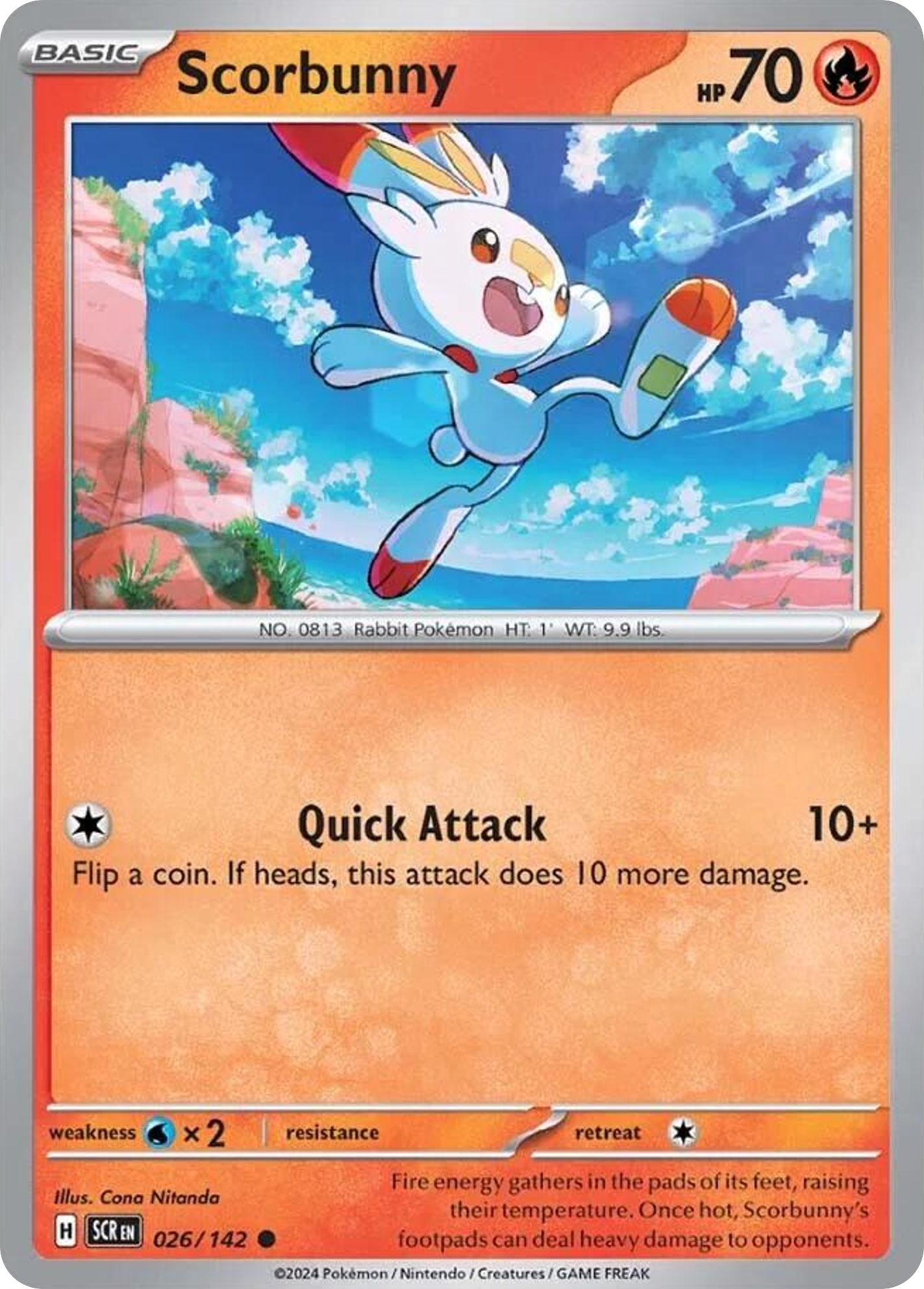 Scorbunny 26/142 Common | Stellar Crown | Pokemon Card