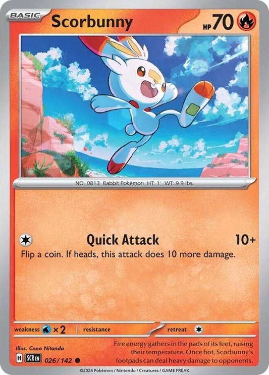 Scorbunny 26/142 Common | Stellar Crown | Pokemon Card