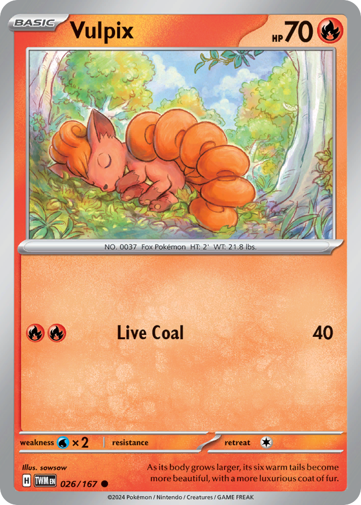 Vulpix 26/167 Common | Twilight Masquerade | Pokemon Card