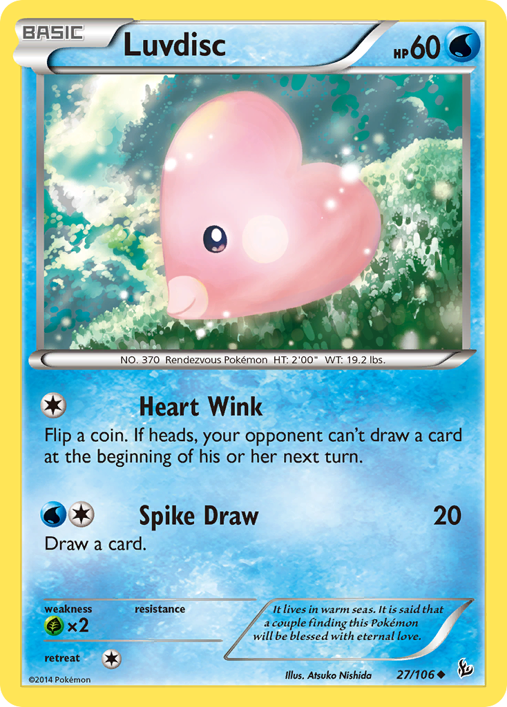 Luvdisc 27/106 Uncommon | Flashfire | Pokemon Card