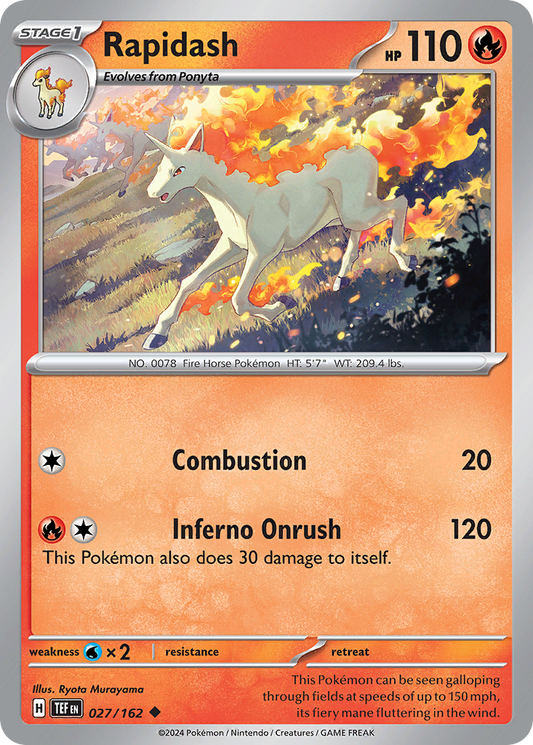 Rapidash 27/162 Uncommon | Temporal Forces | Pokemon Card