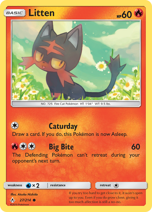 Litten 27/214 Common | Unbroken Bonds | Pokemon Card