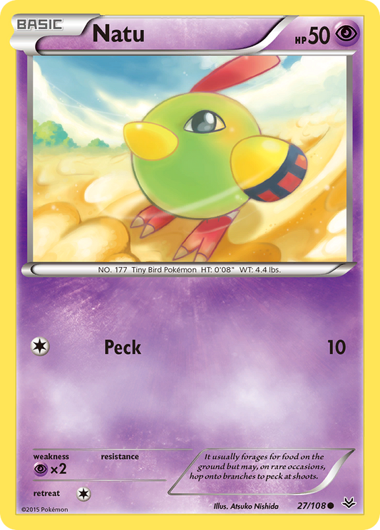 Natu 27/108 Common | Roaring Skies | Pokemon Card