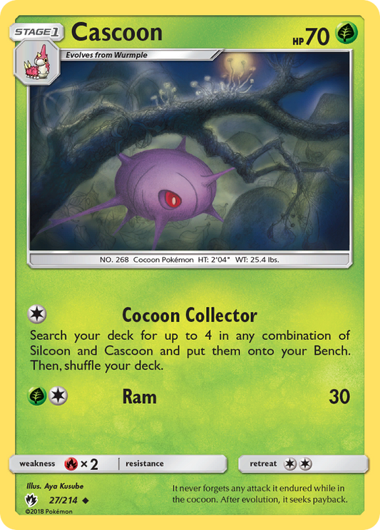 Cascoon 27/214 Uncommon | Lost Thunder | Pokemon Card