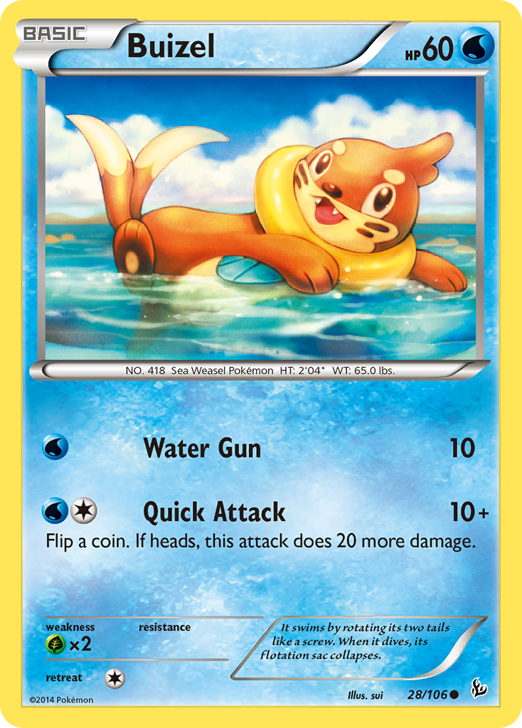 Buizel 28/106 Common | Flashfire | Pokemon Card