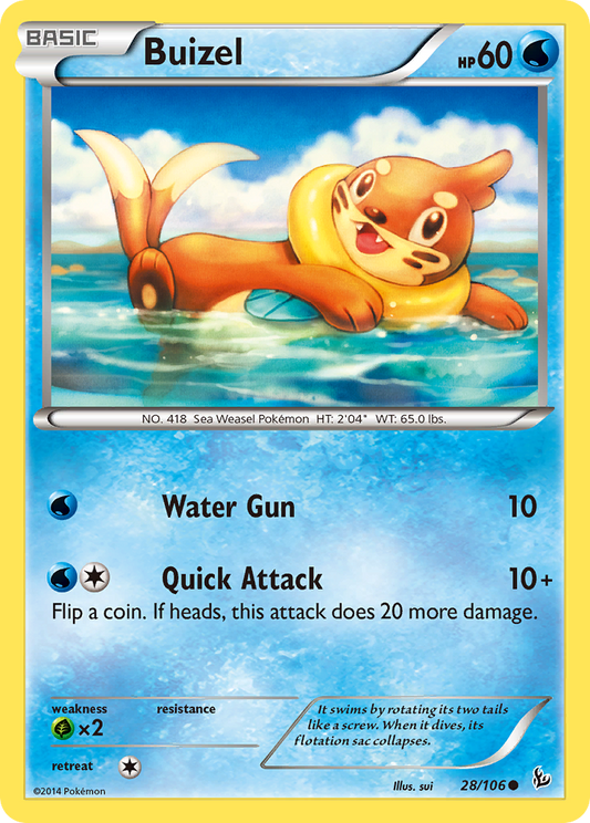 Buizel 28/106 Common | Flashfire | Pokemon Card