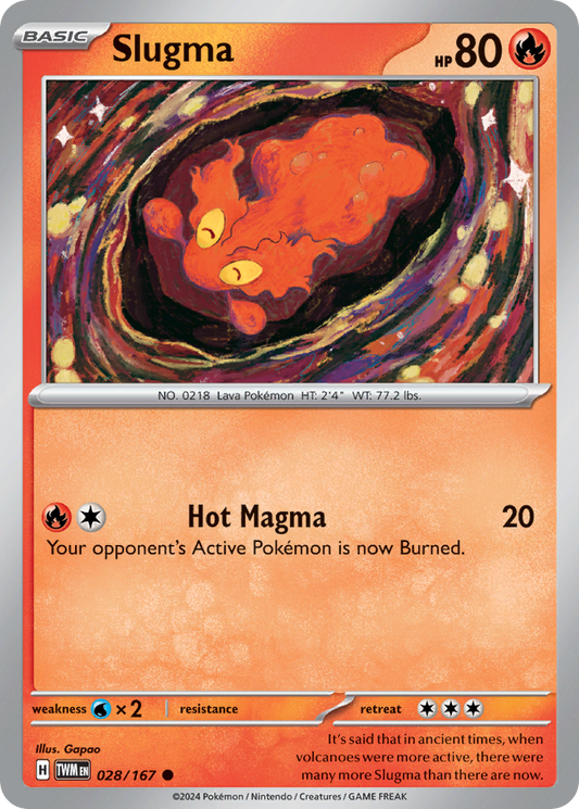 Slugma 28/167 Common | Twilight Masquerade | Pokemon Card