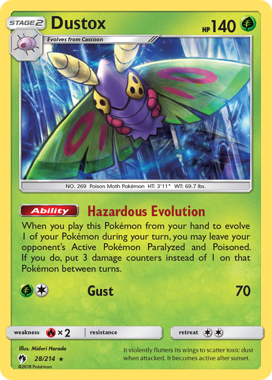 Dustox 28/214 Rare | Lost Thunder | Pokemon Card