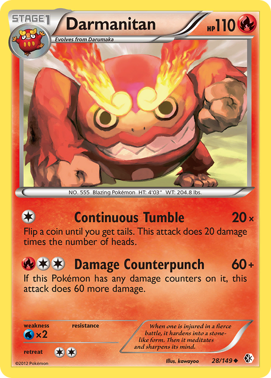 Darmanitan 28/149 Uncommon | Boundaries Crossed | Pokemon Card