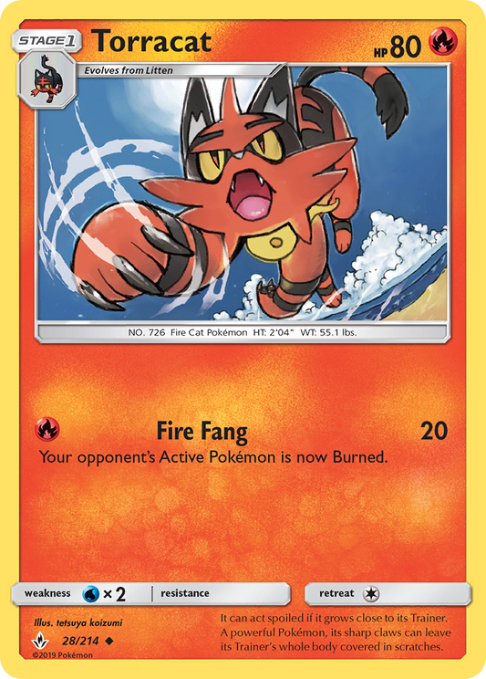 Torracat 28/214 Uncommon | Unbroken Bonds | Pokemon Card