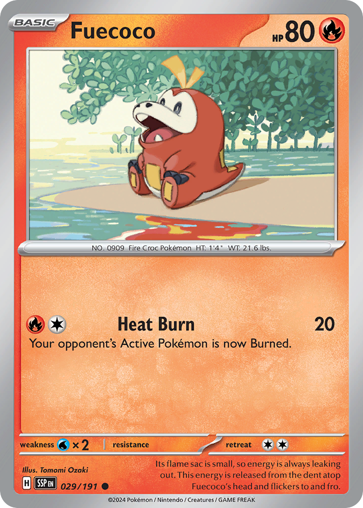 Fuecoco 29/191 Common | Surging Sparks | Pokemon Card